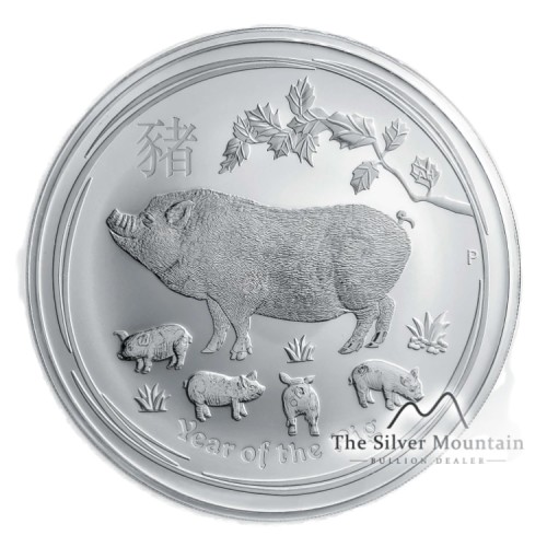 1 Kilogram zilveren munt Lunar 2019 voorkant